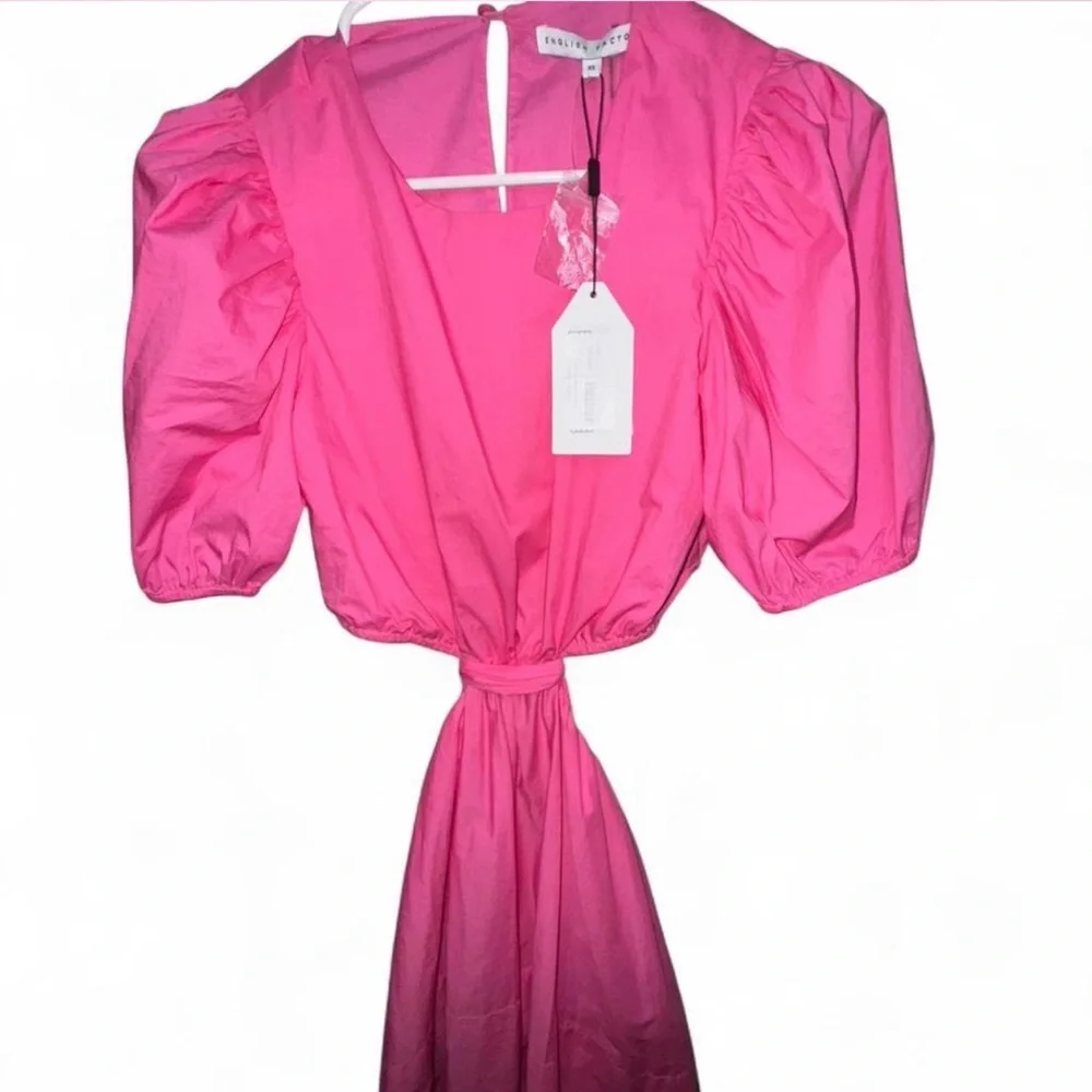 NWT English Factory Pleats Cut-Out Mini Dress JJ1369D • Fuchsia • XS • - Picture 7 of 7